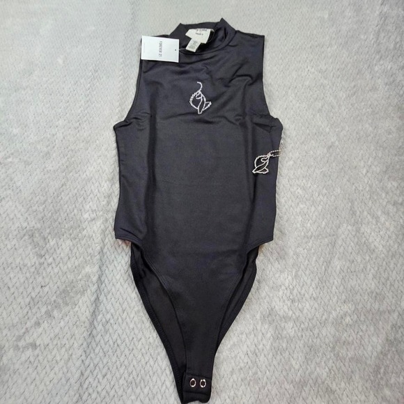 Baby Phat Tops - Baby Phat Women's Bodysuit S Forever 21 Black w/Rhinestone Logo NWT